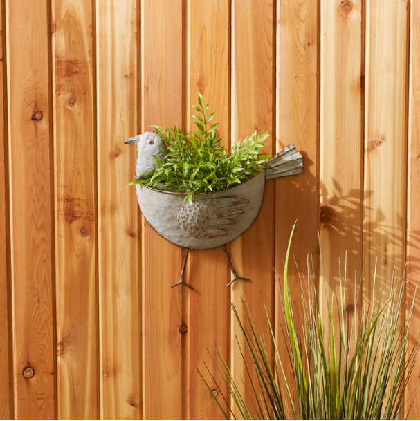 galvanized steel hanging planter Bird Galvanized Wall Planter – BDK's Enterprises