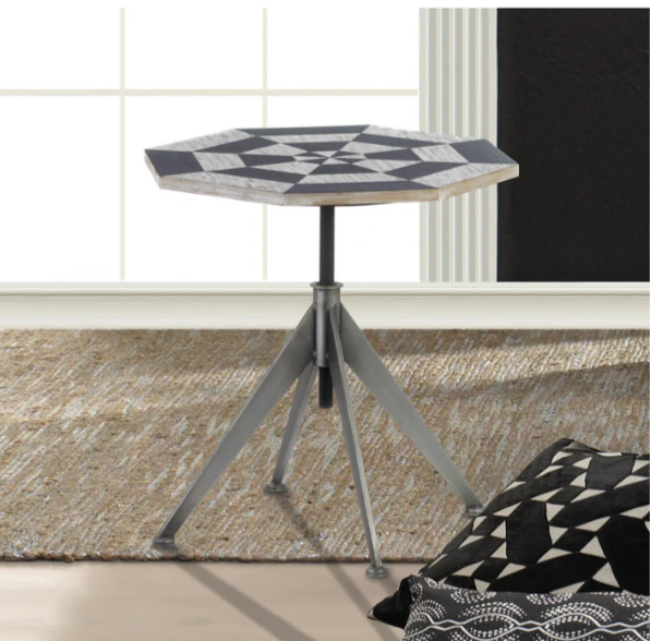 Black and White Checker Side Table