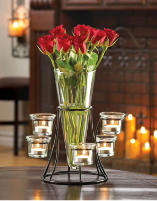Circular Candle Stand with Vase