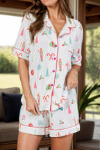 Winter Holiday Pajama Shorts Set