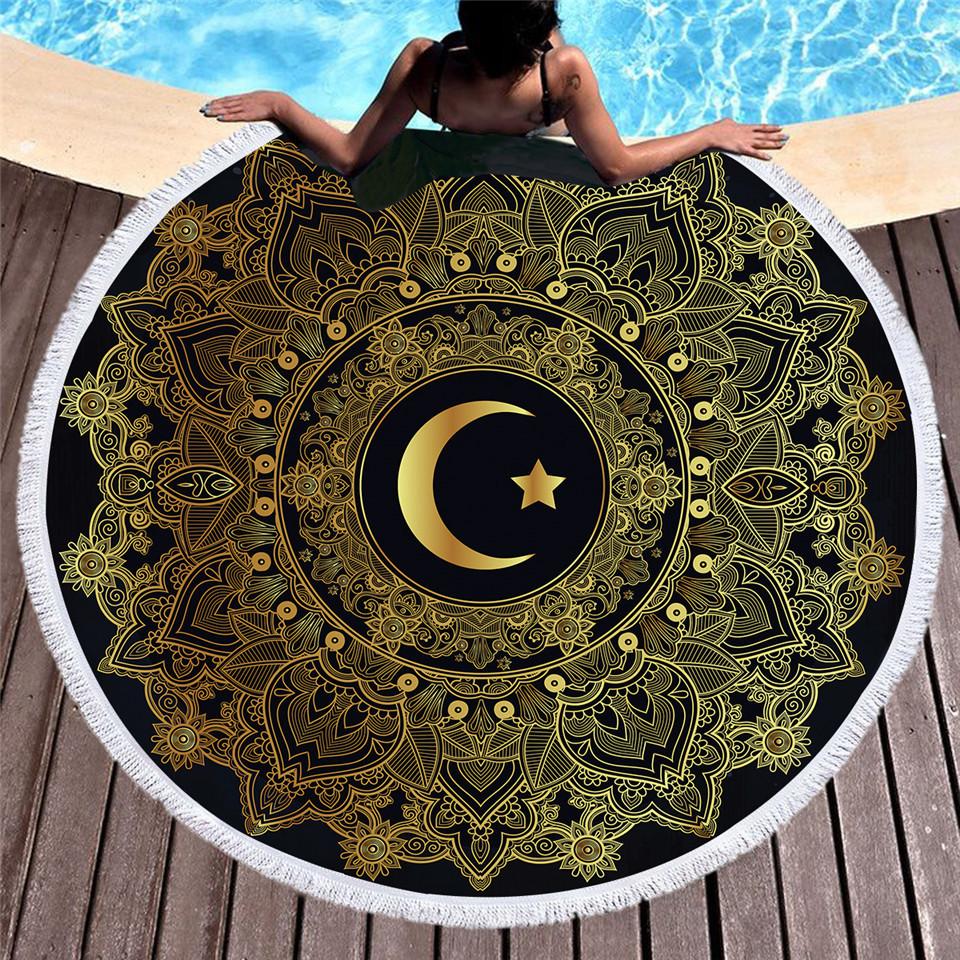 Moon Circular Beach Towel