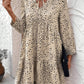 Khaki Long Sleeve Mini Dress