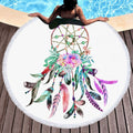 White Dreamcatcher Circular Beach Towel