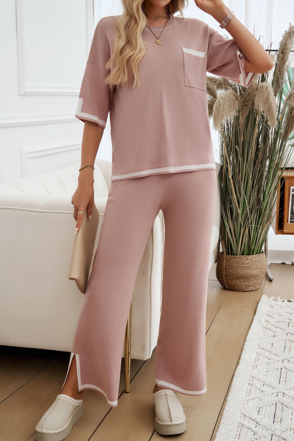 Devine Contrast Pants Set