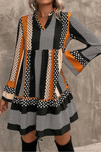 Orange Notched Mini Dress