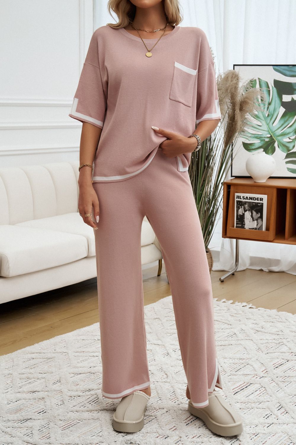 Devine Contrast Pants Set