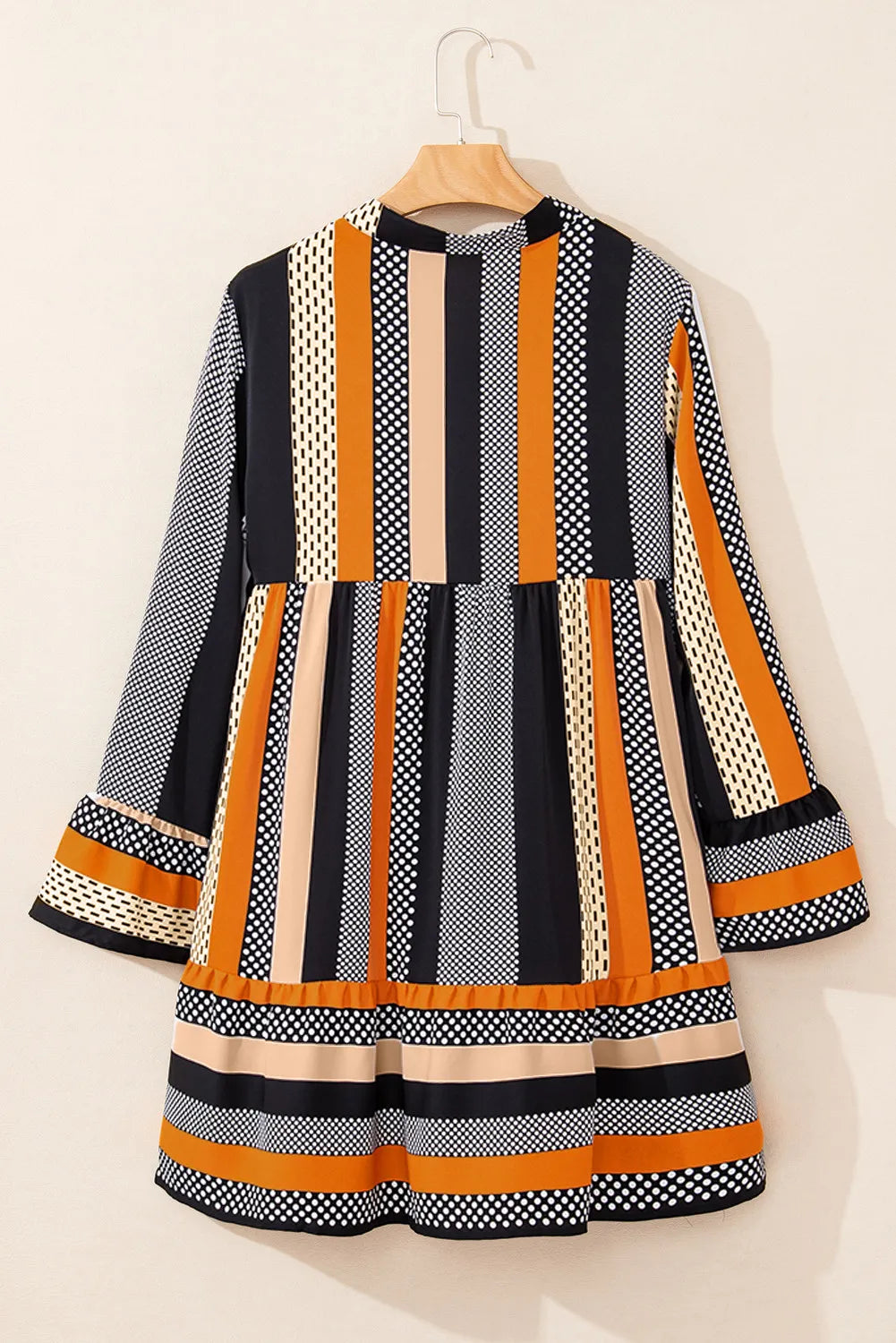 Orange Notched Mini Dress