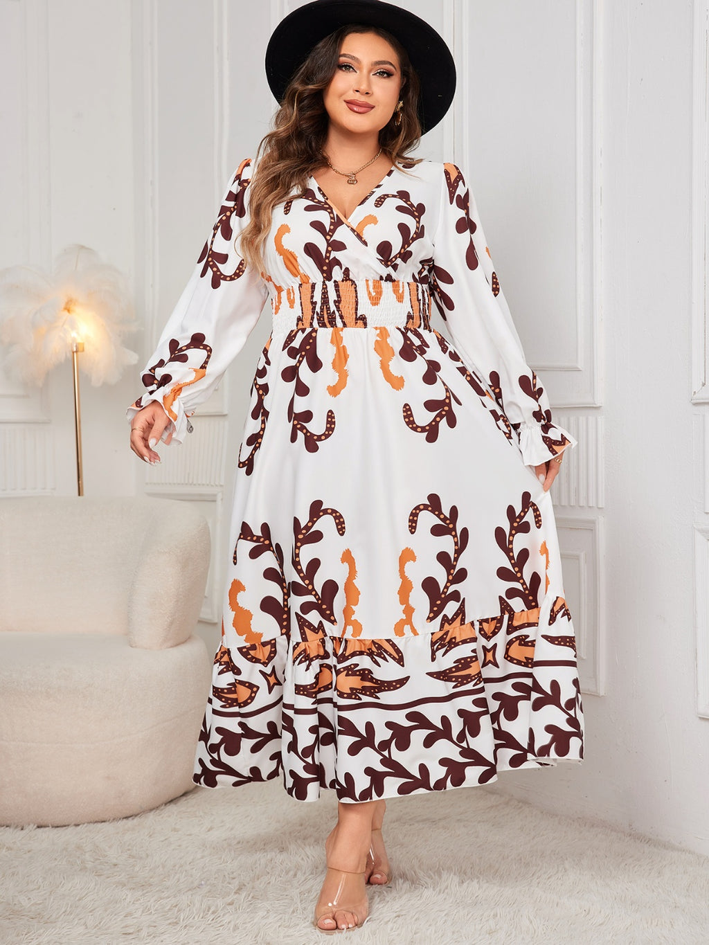Honey Flounce Sleeved Dress - Plus Size
