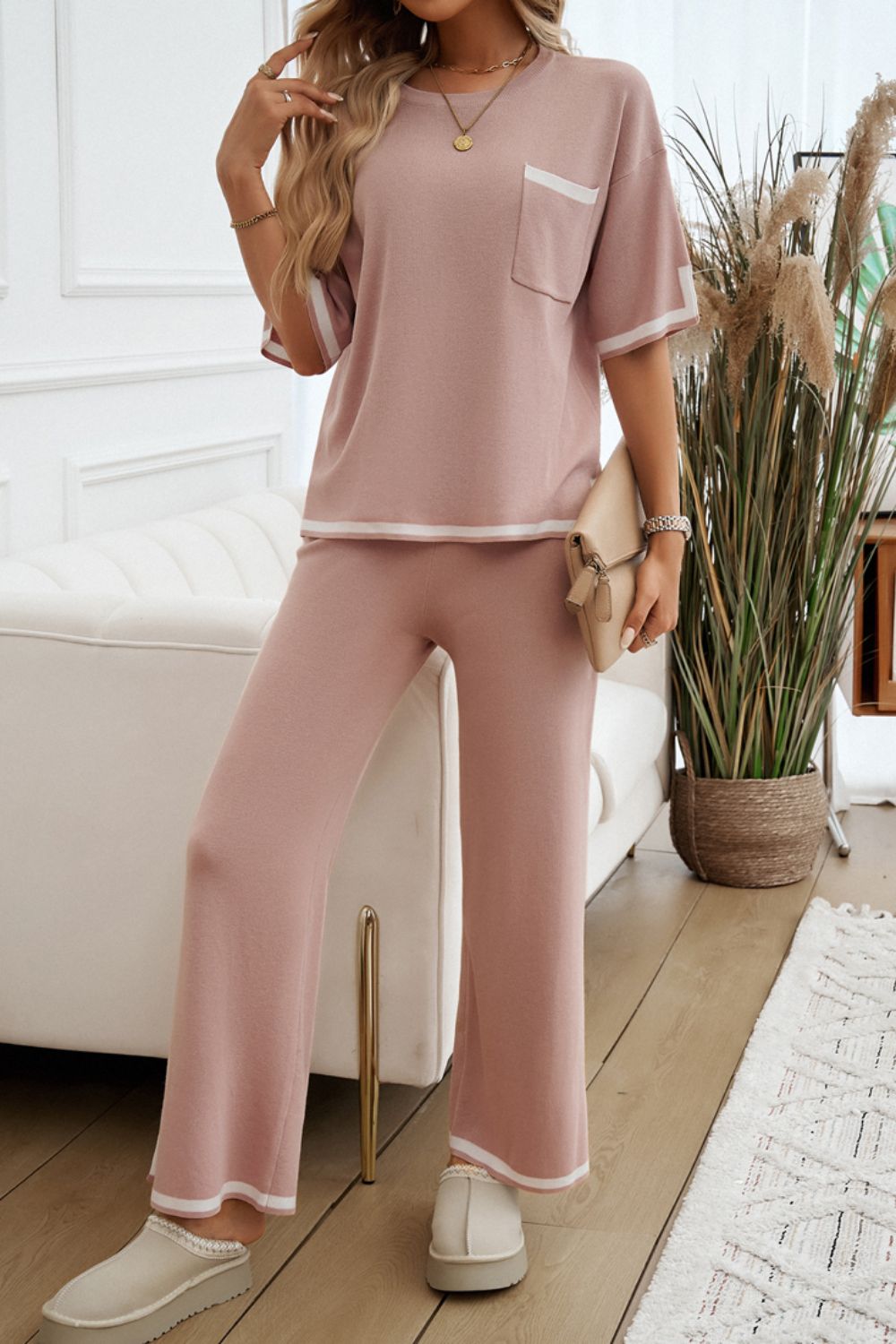 Devine Contrast Pants Set