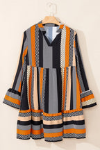 Orange Notched Mini Dress