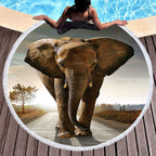 Elephant Circular Beach Towel