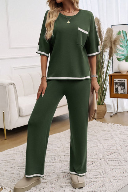 Devine Contrast Pants Set