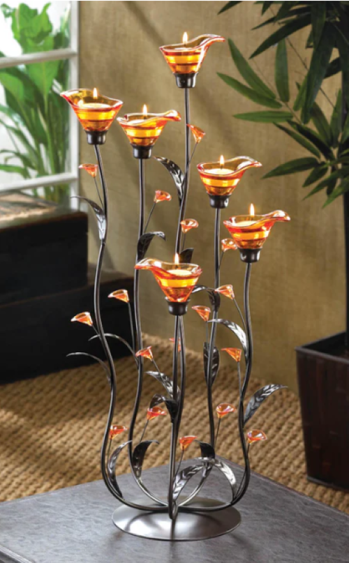 Amber Calla Lily Candleholder