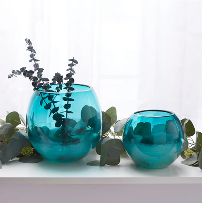 Aqua Fish Bowl Vases