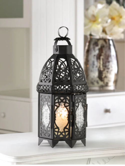 Black Lattice Lantern