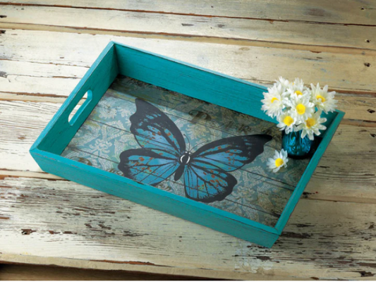 Blue Butterfly Serving Tray