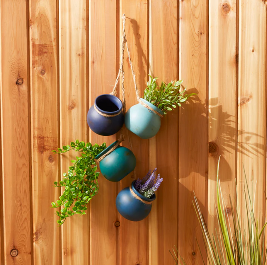 Blue Tones Dangling Mini Pots