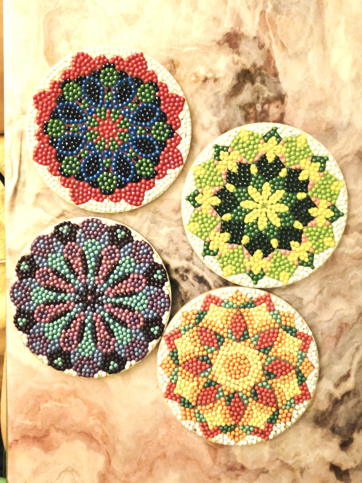 Circle Diamond Art Coaster Set