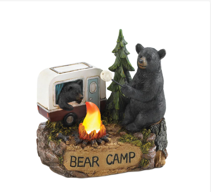 Camping Bear Family Light-up Figurine