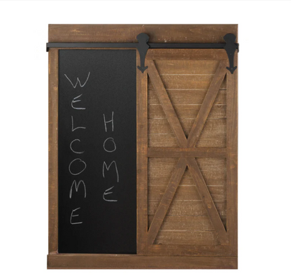 Chalkboard and Mirror with Barn Door