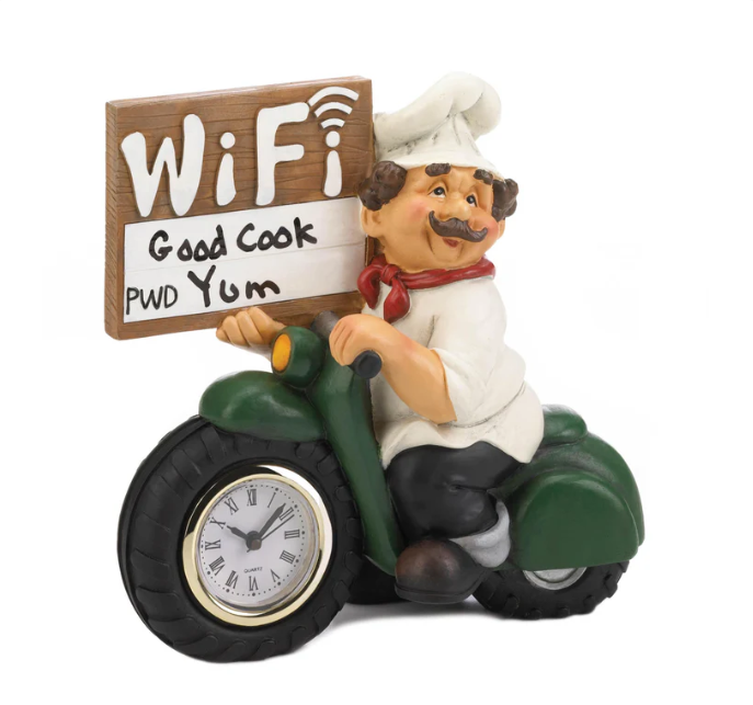 Chef w/WIFI Sign and Clock