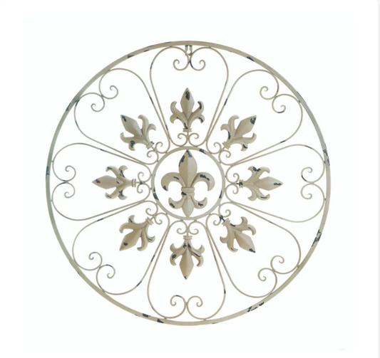 Circular Fleur-de-Lis Wall Plaque