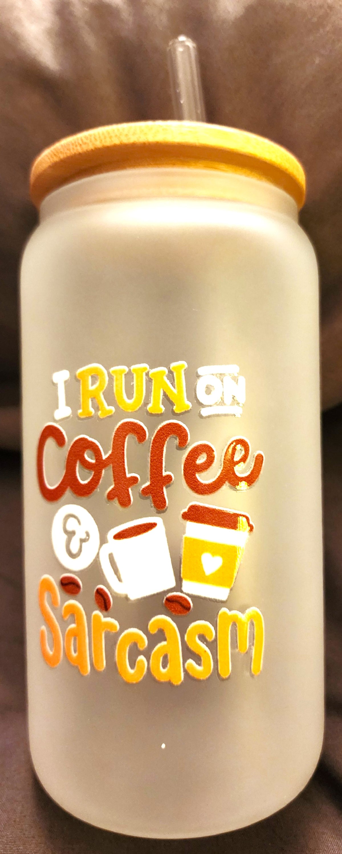 Coffee Sarcasm Glass Bottle