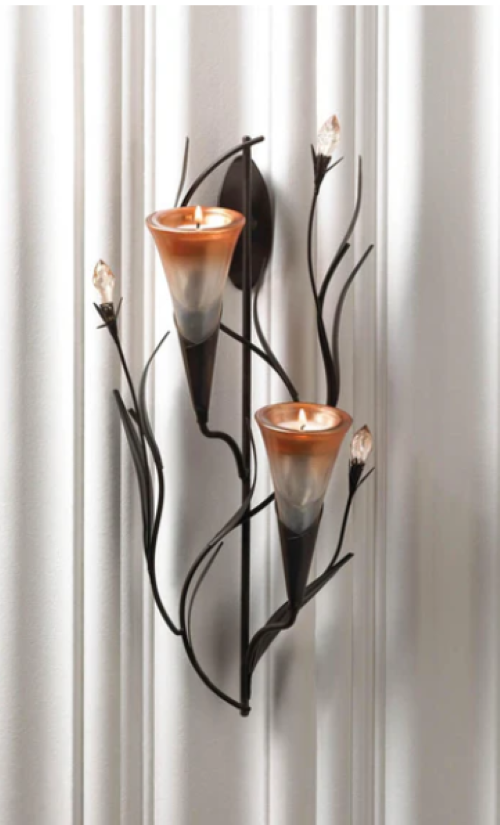 Dawn Lilies Candle Wall Sconce