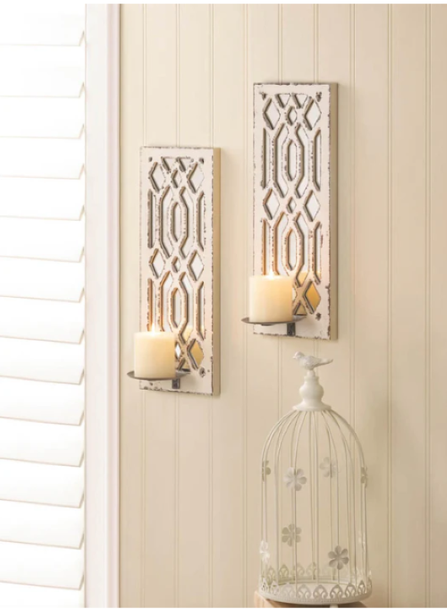 Deco Mirror Wall Sconce Set