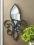Fleur-de-Lis Mirrored Wall Sconce