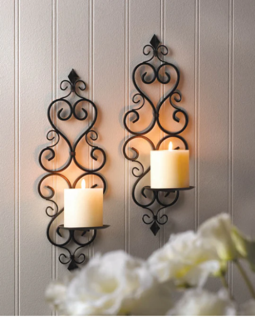 Fleur-de-Lis Wall Sconce Duo