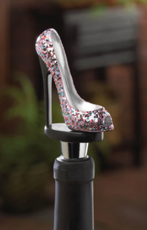 Glitter Shoe Wine Bottle Stopper