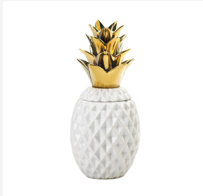 Gold Topped Pineapple Jar