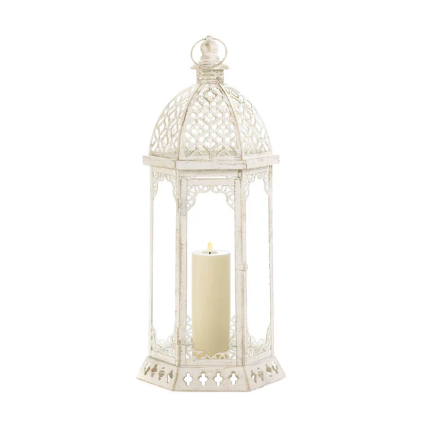 Graceful Distressed White Lanterns