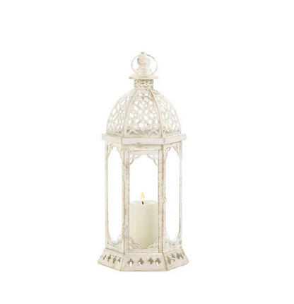 Graceful Distressed White Lanterns