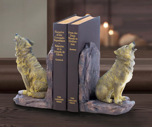 Howling Wolf Bookends