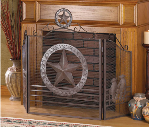 Lone Star Fireplace Screen