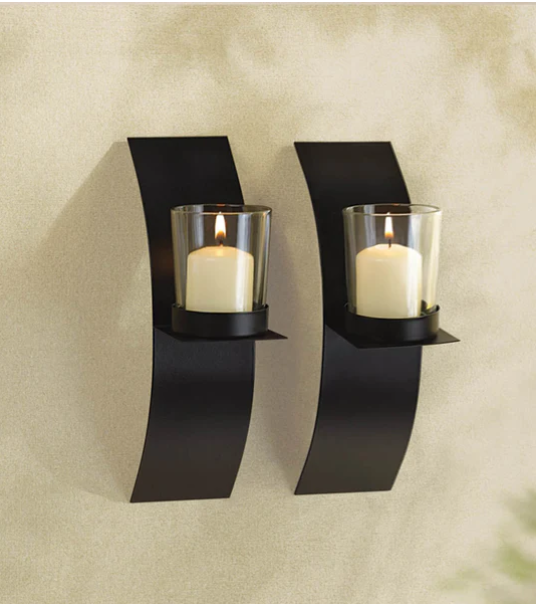 Mod-Art Candle Sconce Duo