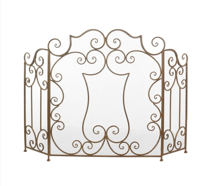 Modern Scroll Fireplace Screen