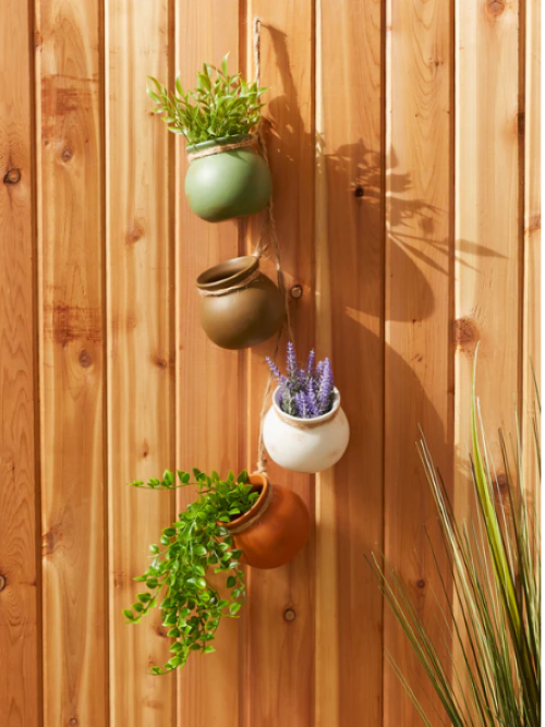 Neutral Garden Dangling Mini Pots