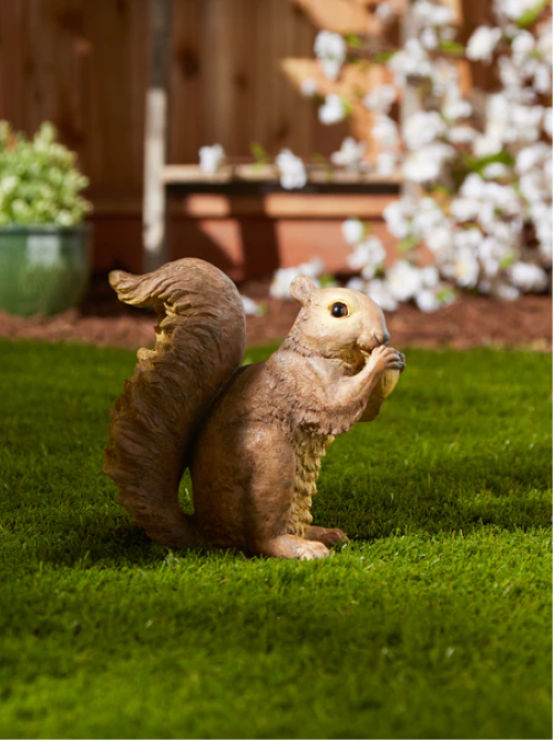 Nibbling Squirrel Garden Decor