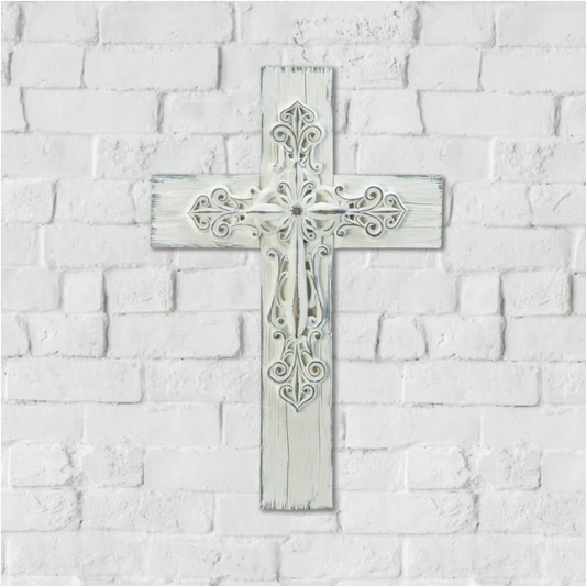 Ornate Whitewashed Cross