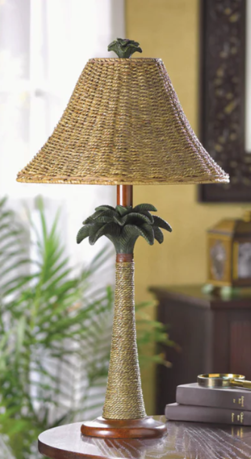 Palm Tree Rattan Lamp