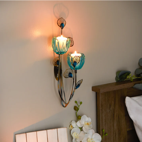 Peacock Blossom Duo Cup Sconce