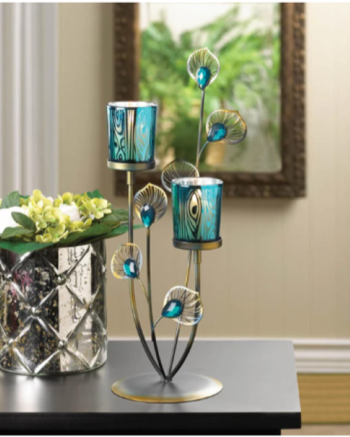 Peacock Plume Candleholder