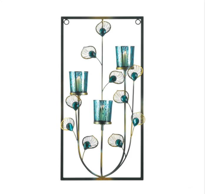 Peacock Candle Wall Sconces