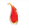 Red Curl Art Glass Vase