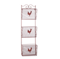 Red Rooster Triple Basket Organizer