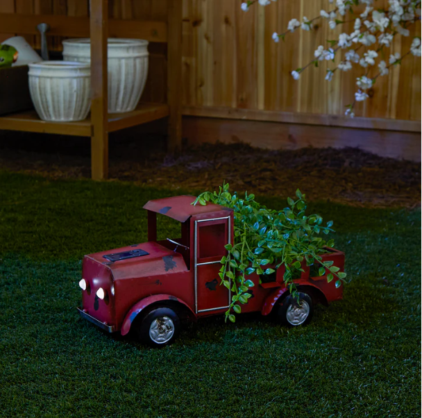 Red Truck Solar Light Planter