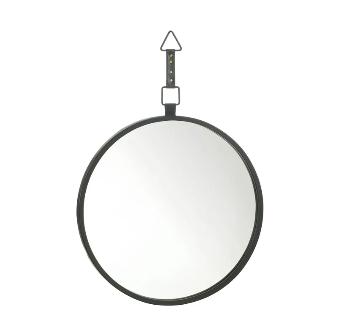 Round Mirror with Leather Strap